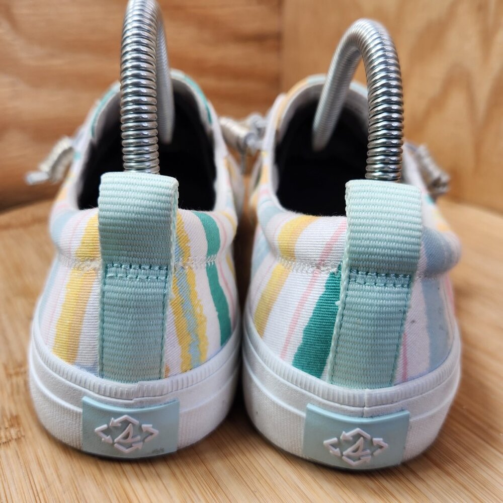 Sperry Pastel Striped Canvas Sneakers - White, Yellow, Pink, Blue, Green - Picture 5 of 9